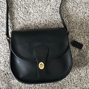 Vintage Coach Black Saddlery 9535 Crossbody Bag Purse